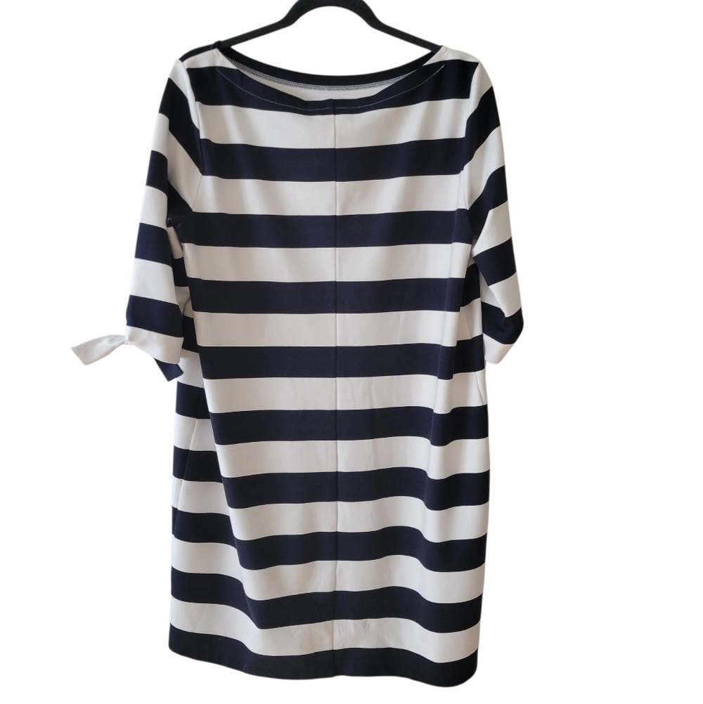 Lauren by RL Black & White Striped Shift Dress Size XL - Picture 1 of 3